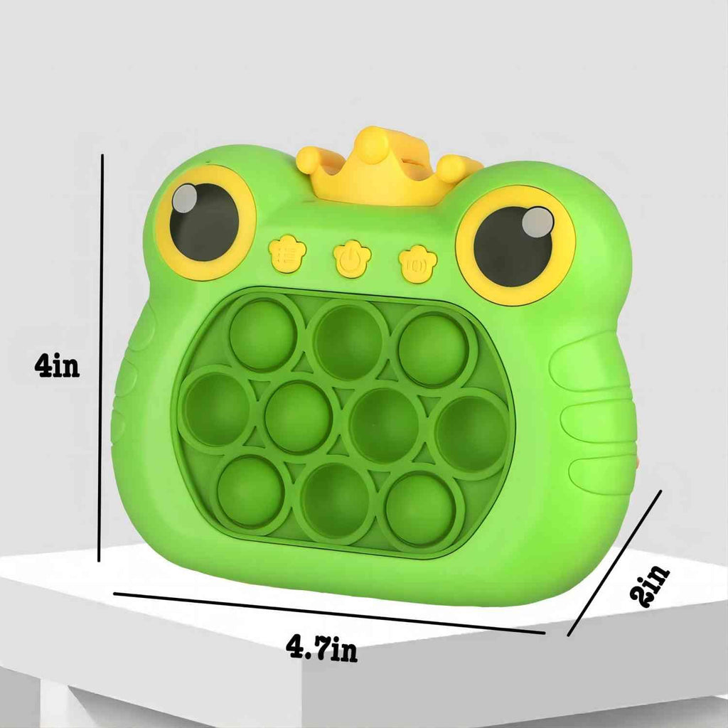 Pop Fidget Toys Handheld Light up Puzzle Game Machine & for Kids, Quick Push Games Educational Sensory Toys, Stress Relief Party Favors Toy Age 3-12 (Frog-G)