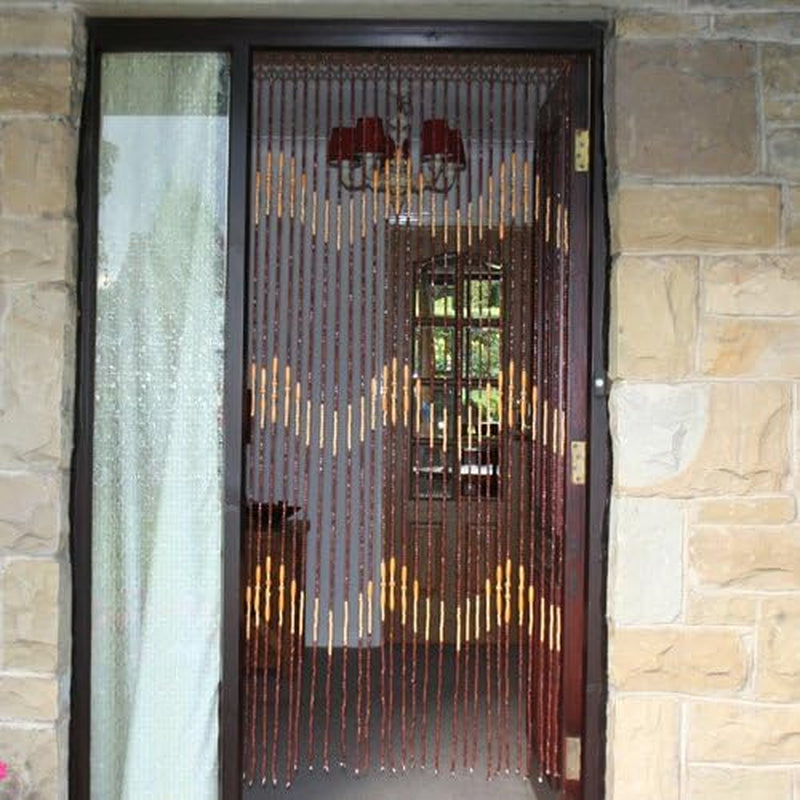 Tuscany Waves Design Wooden Beaded Door Curtain 90 X 180Cm