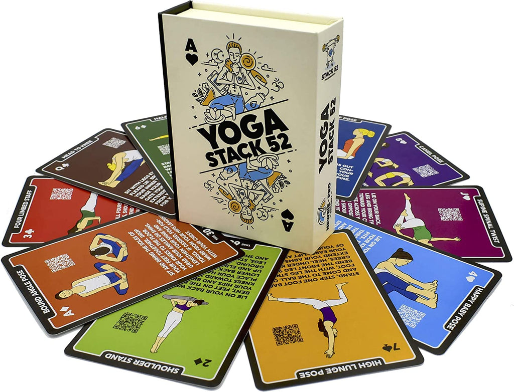 Yoga Exercise Cards: Designed by Certified Yoga Instructor. Video Instructions Included. Beginner to Advanced Poses and Asana Workout Games. Improve Fitness and Flexibility (Base Deck)