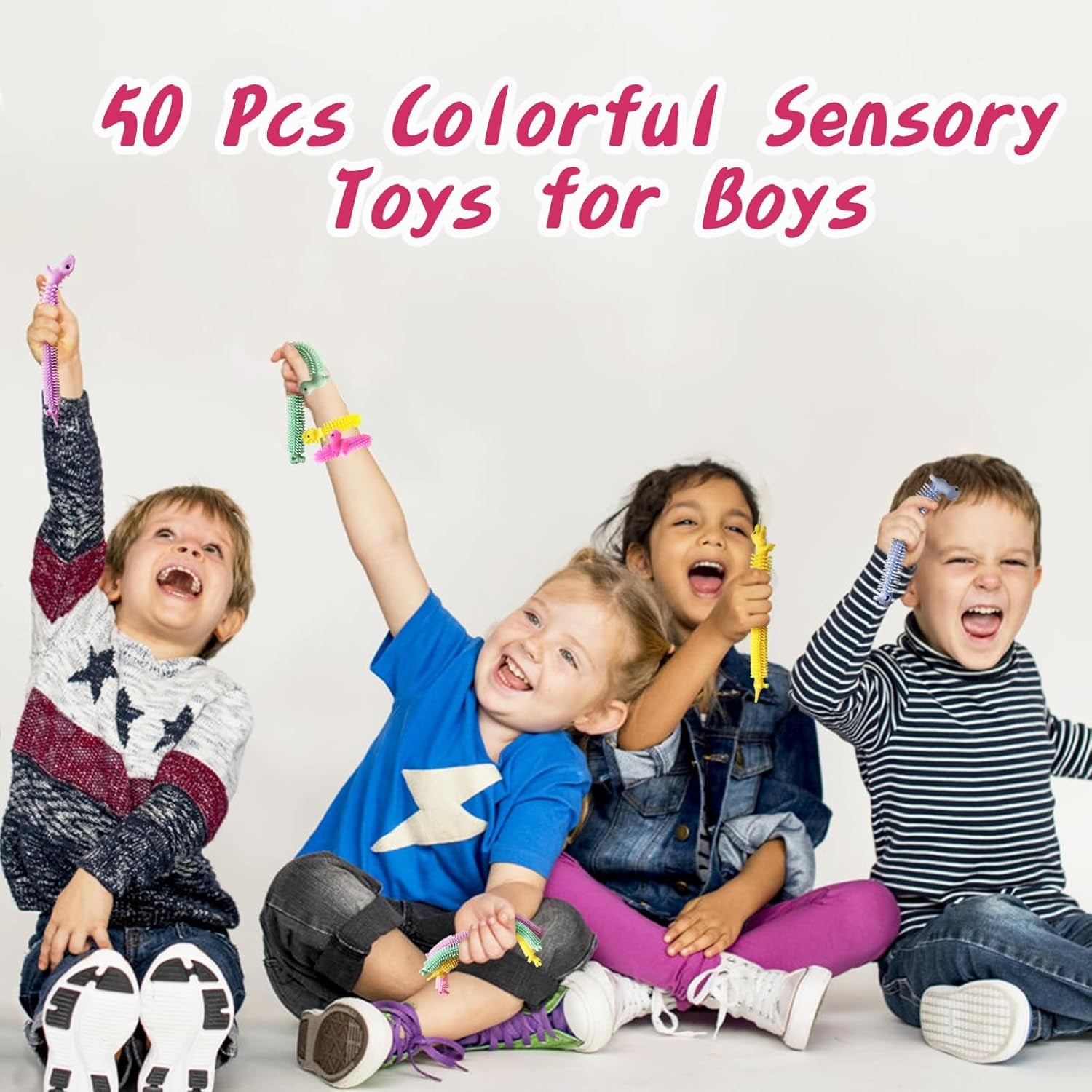 50 PCS Stretchy Fidget Toy,Sensory Fidget Stretch Toys,Colorful Sensory Stress Fidget Toys for Kids and Adults Stress Relief,Goodie Bag Fillers,Party Favor