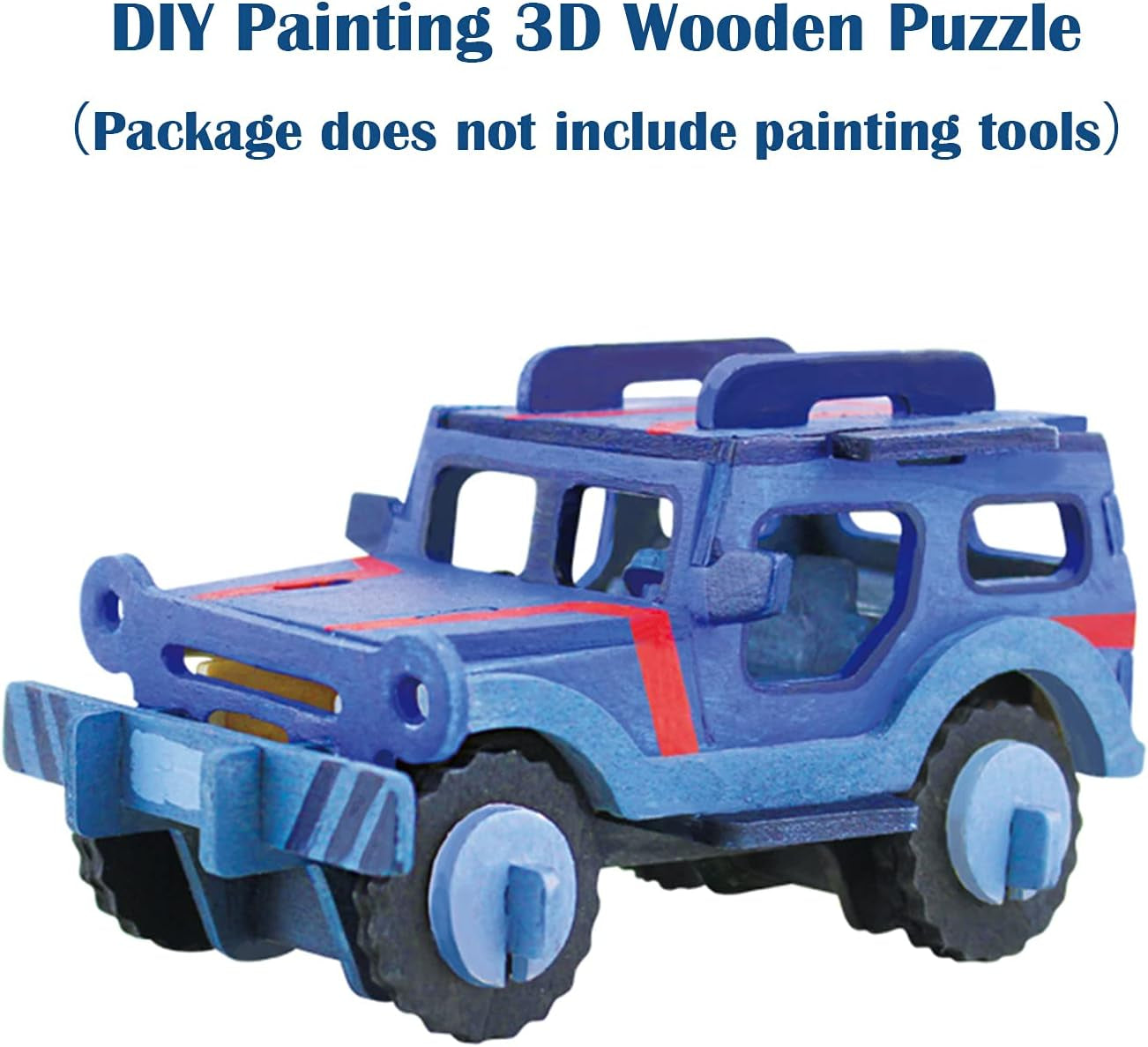 Kids Toys Construction Woodcraft Kits 3D Wooden Model Puzzle Kits Birthday Gifts Pack of 3 Jigsaw (Biplane Off-Road Vehicle Yacht)