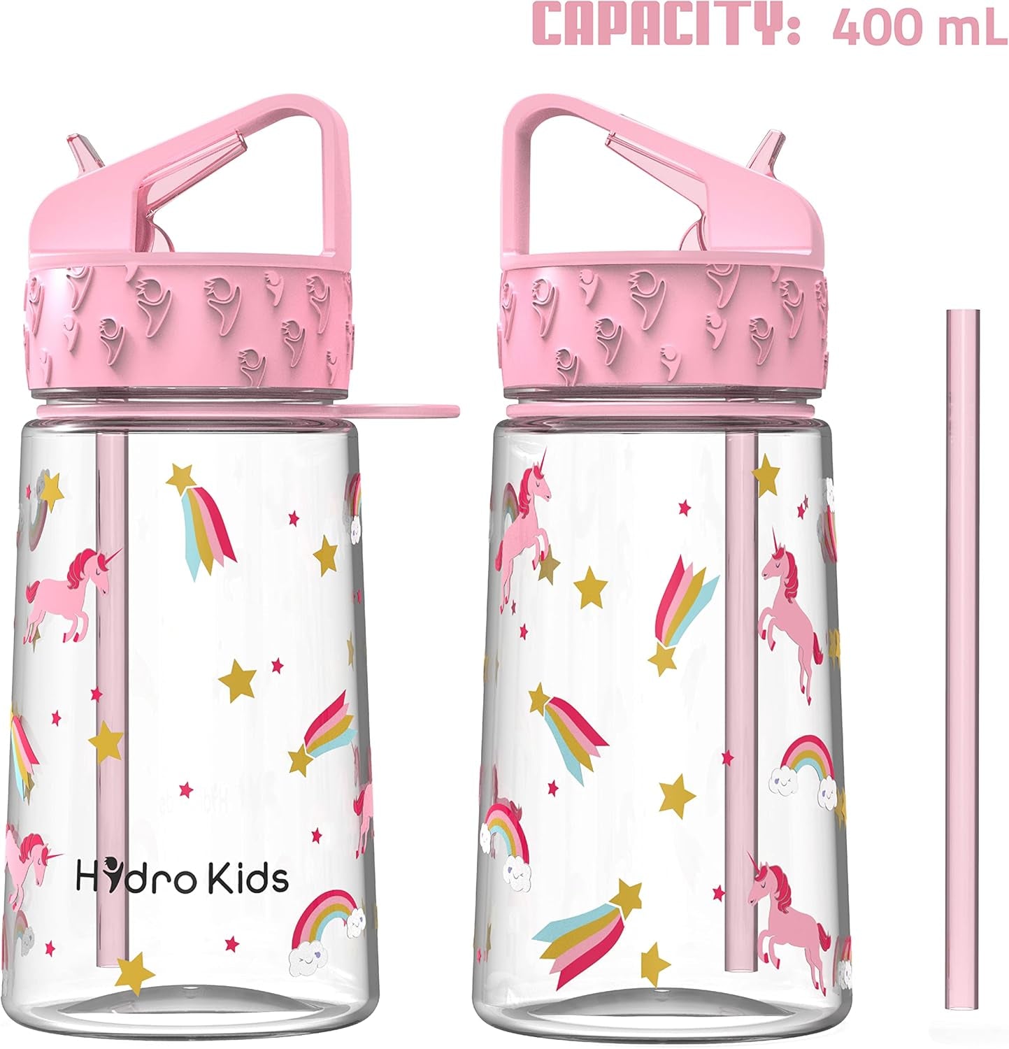 Water Bottle with Straw – 400Ml BPA Free Kids Water Bottles for School Travel Sports – Leakproof Childrens Drink Bottle for Girls Boys Childs…