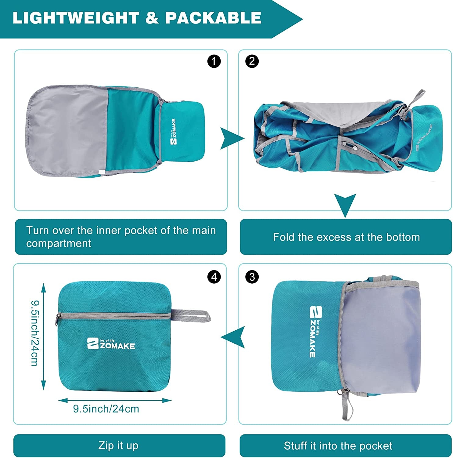 Lightweight Packable Backpack 35L, Foldable Backpacks Water Resistant Collapsible Light Daypack for Hiking