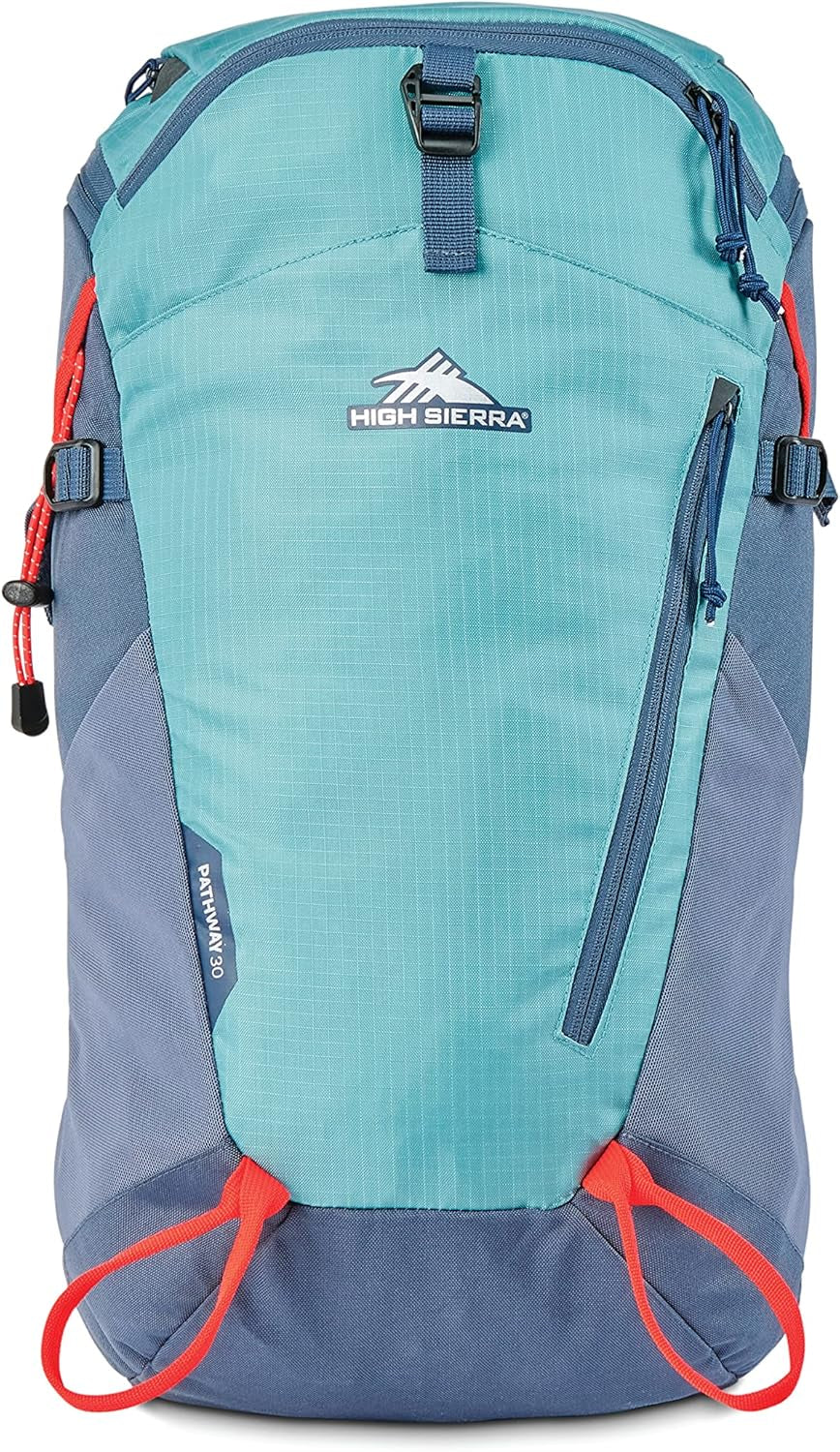 Pathway 2.0 Backpack with Hydration Storage Sleeve, for Hiking, Biking, Camping, Traveling, Arctic Blue, 30L