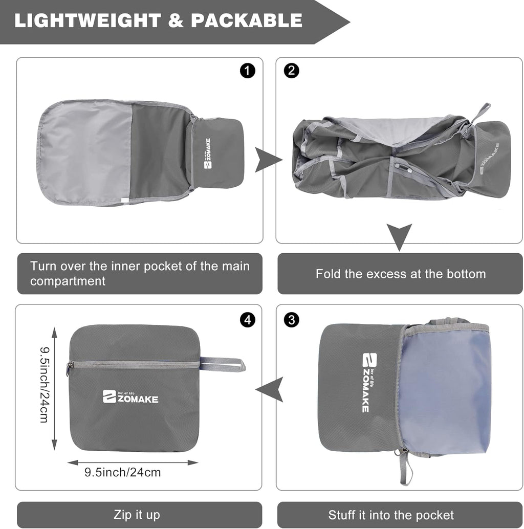Lightweight Packable Backpack 35L, Foldable Backpacks Water Resistant Collapsible Light Daypack for Hiking
