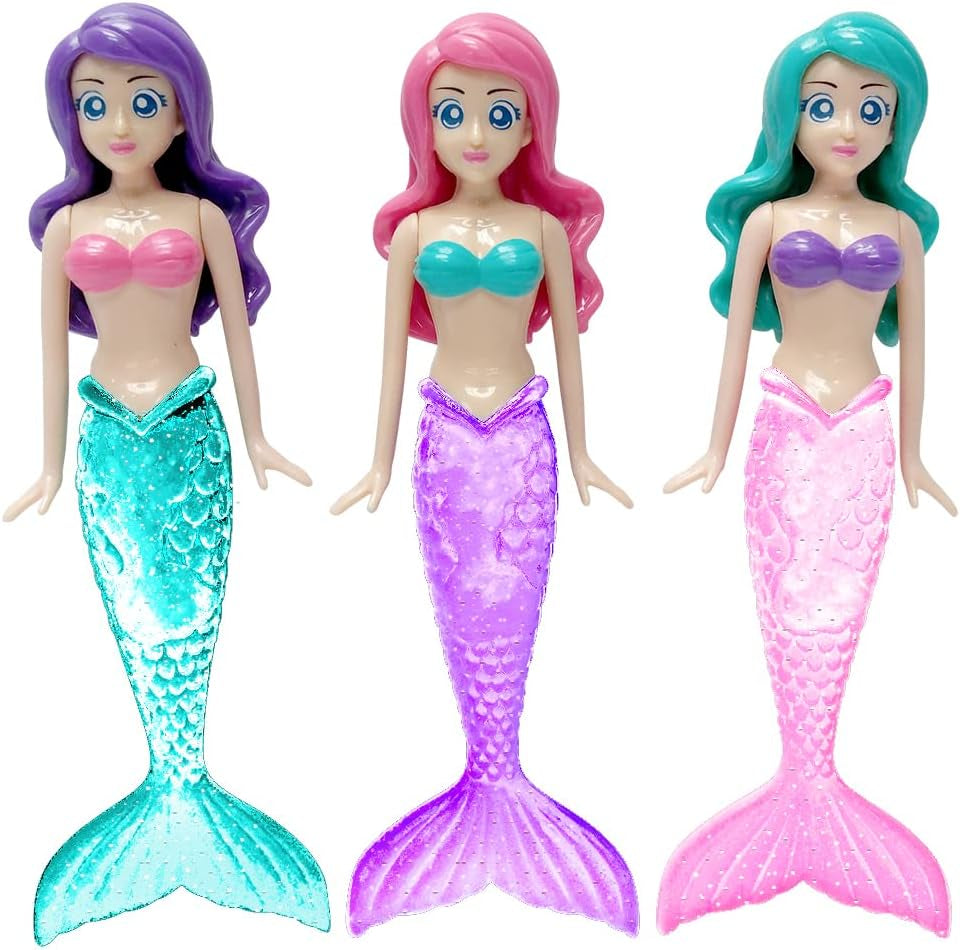 3 Piece Sparkle Mermaid Dive Toys - Glittery Sparkle Tails