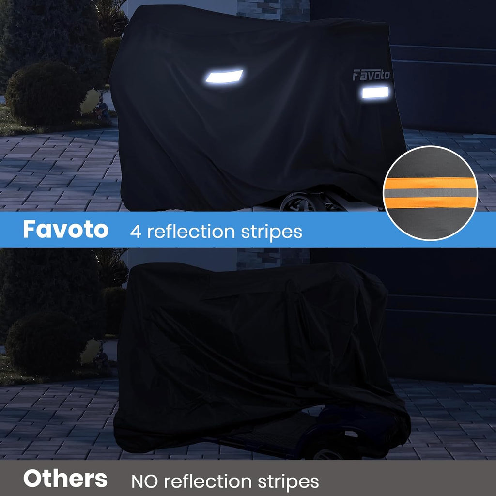 Waterproof Cover for Mobility Scooter,Heavy Duty 210D Oxford Fabric,Mobility Scooter Cover Waterproof Outdoor,Uv Protection for outside Storage,Windproof Buckle and Elastic Hem,67"X24"X46"