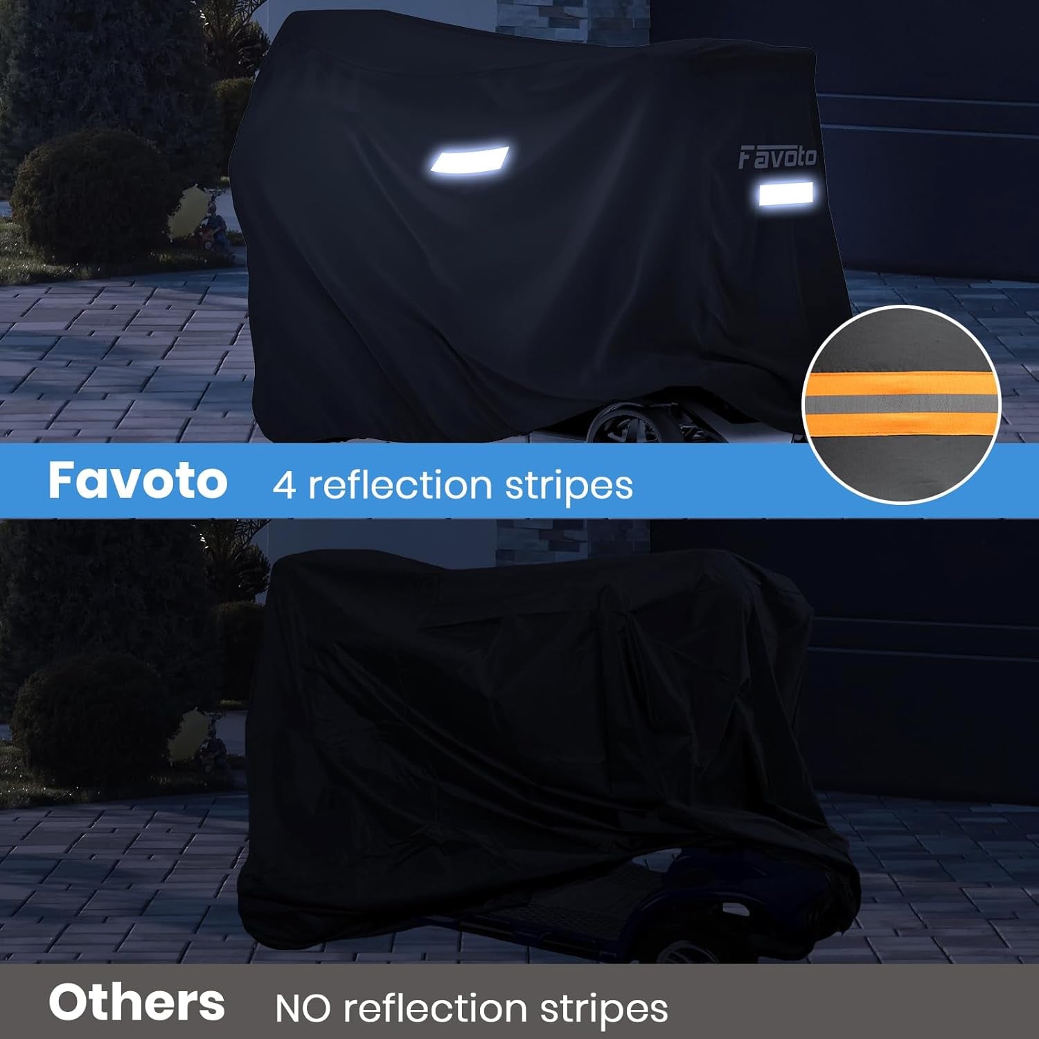 Waterproof Cover for Mobility Scooter,Heavy Duty 210D Oxford Fabric,Mobility Scooter Cover Waterproof Outdoor,Uv Protection for outside Storage,Windproof Buckle and Elastic Hem,67"X24"X46"