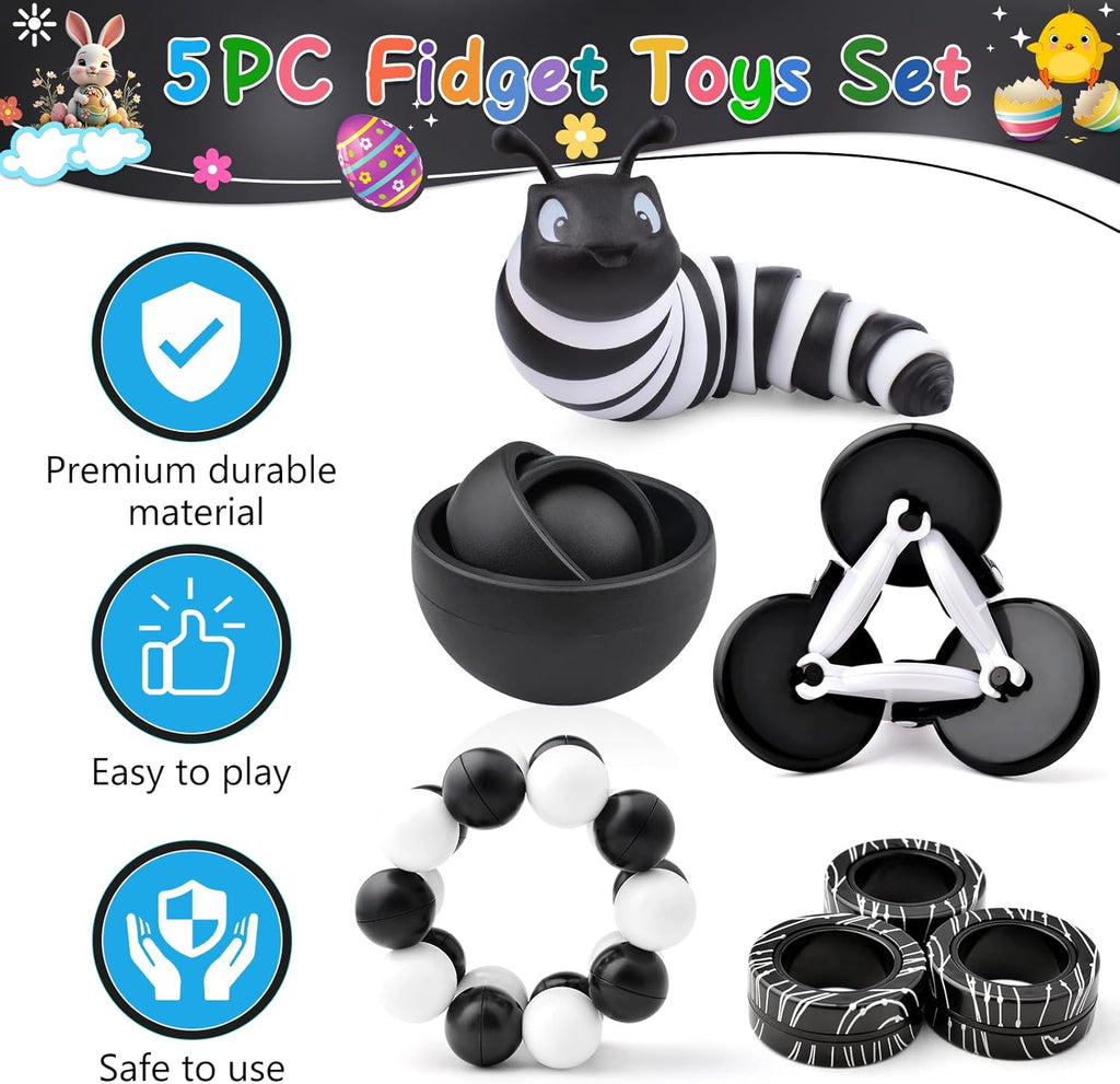 Fidget Toys Adults Pack, Sensory Toys Set Easter Basket Stuffers for Kids 8-12 Teen Autism, Desk Toy Stress Relief Fidget Spinners for ADHD Gifts for Children Cool Gadgets for Men