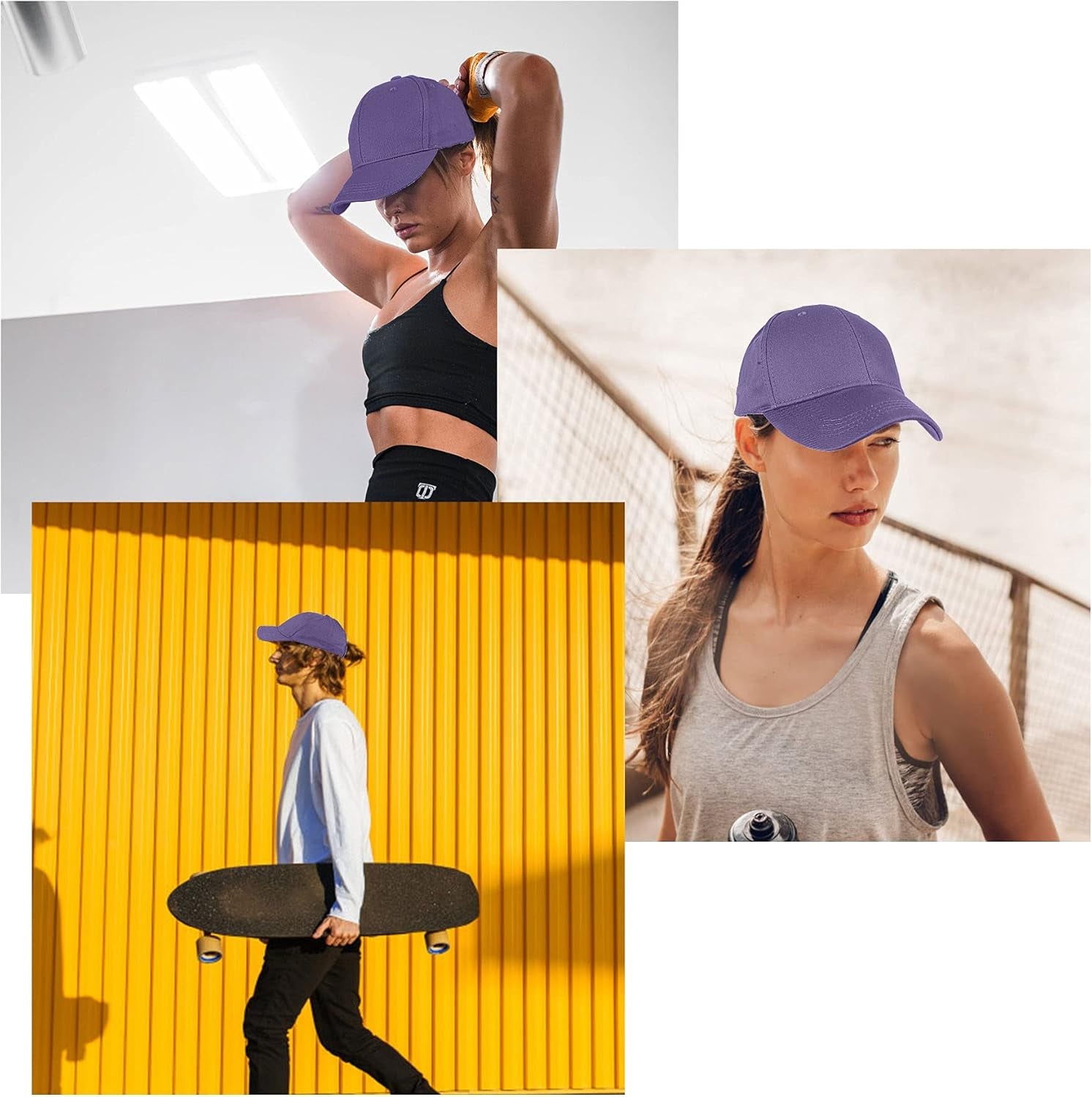 Ponytail Baseball Caps for Women - High Pony Caps, Cotton Plain Color Adjustable Classic Sports Casual Ponytail Baseball High Bun Ponycaps for Womens