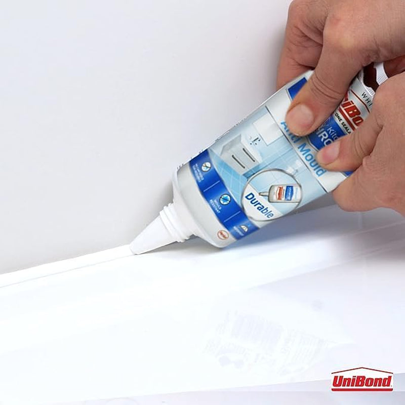 2079321 Anti-Mould Sealant / White Silicone Sealant for Kitchen and Bathroom / 1 X 147 G Tube