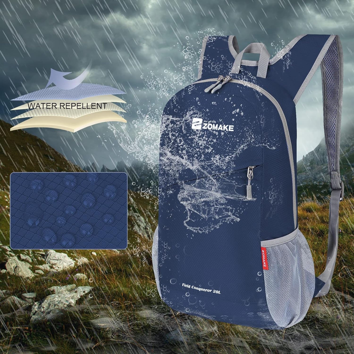 Lightweight Packable Backpack 20L, Foldable Backpacks Small Daypack for Hiking Water Resistant Day Bag for Travel