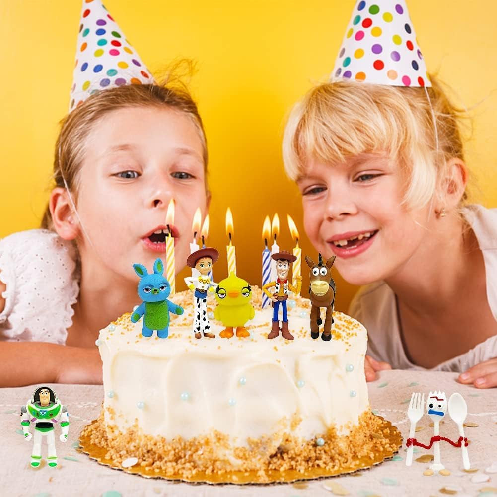 7Pcs Toy Action Story Figures with Woody, Buzz and Rex, 1.5-2 Inch Tall Cute Action Figures for Kids Birthday Gifts…
