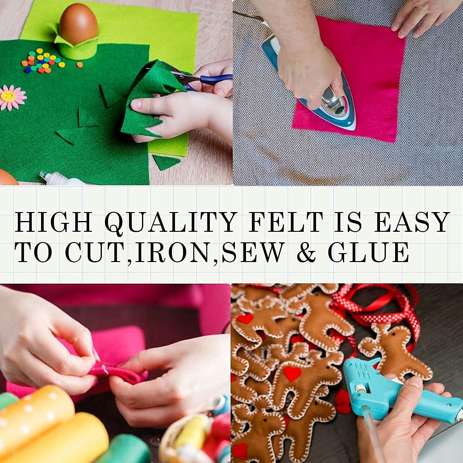 40Pcs Coloured Felt Fabric Sheets 15 X 15 Cm, Fabrics DIY Craftwork Sewing Patchwork, Crafts Assorted Colour Polyester Sheet for Art and Craft