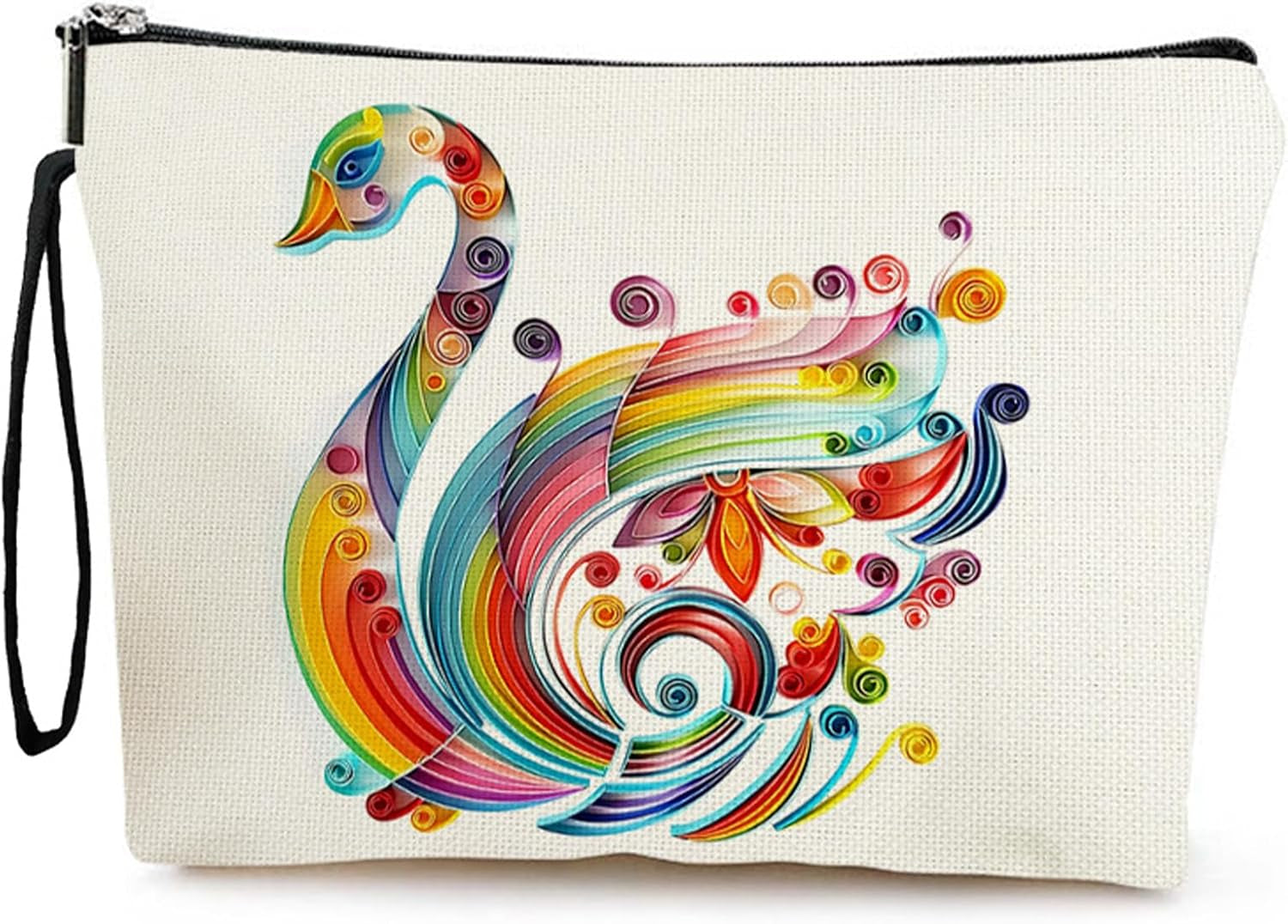 Small Makeup Bag for Handbag, Travel Toiletry Organiser, Makeup Brush Pouch Cosmetic Bags, Music Alphabet Animal Theme Bag, Compact Portable Storage for Women Girls