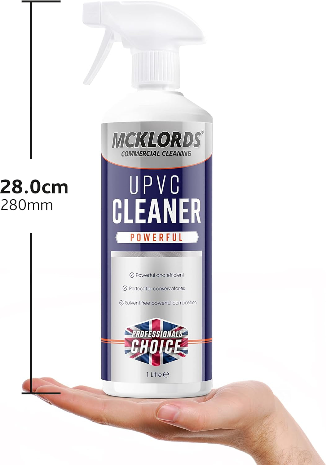 Commercial Upvc Cleaner for Hard Plastic, Doors, Gutters and Window Frames, 1 Litre Clear