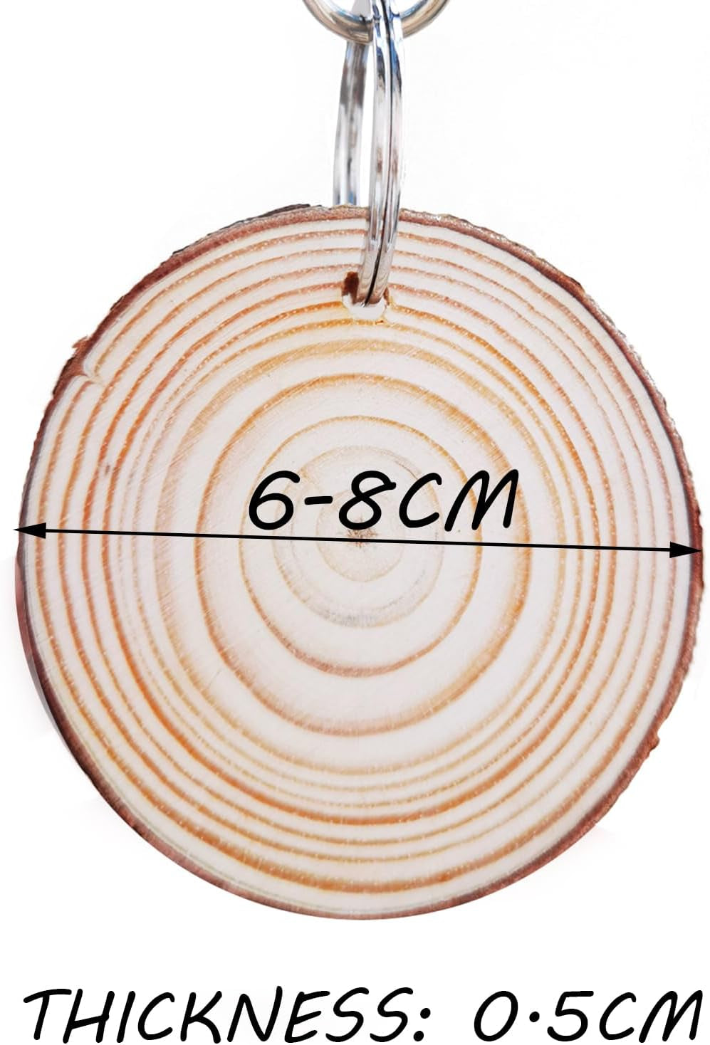 25Pcs Wood Slices for Crafts, Small Unfinished Wooden Circles with Hole and String for DIY Crafting Christmas Ornaments Decor (6-8Cm X25)