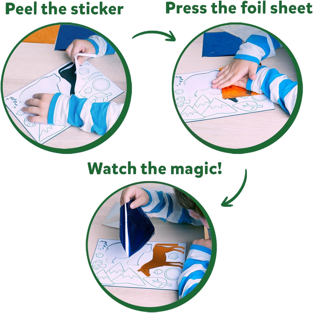 Foil Fun - Animals, Mess-Free Art for Kids, Craft Kits & Supplies, DIY Creative Activity, Travel Toys, Gifts for Girls & Boys Ages 4, 5, 6, 7, 8, 9