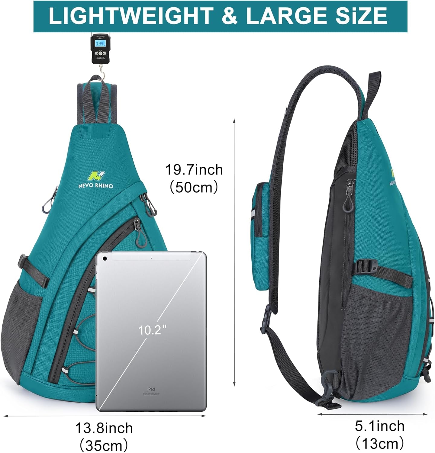 NEVO RHINO Crossbody Sling Backpack 18L Large Sling Bag for Men with Phone Pocket Shoulder Bag for Men, Women Sport Daypack