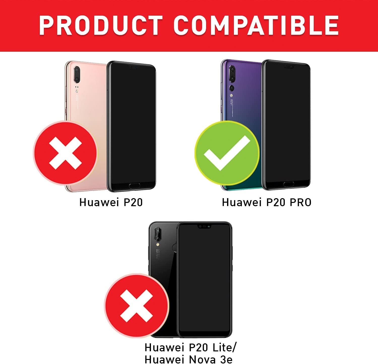 Case for Huawei P20 Pro Case, Flip Case Compatible with Huawei P20 Pro, Wallet Case Cover [Canvas Faux Leather] with Credit Card Holders, Kick Stand, Magnetic Strap Closure, Black