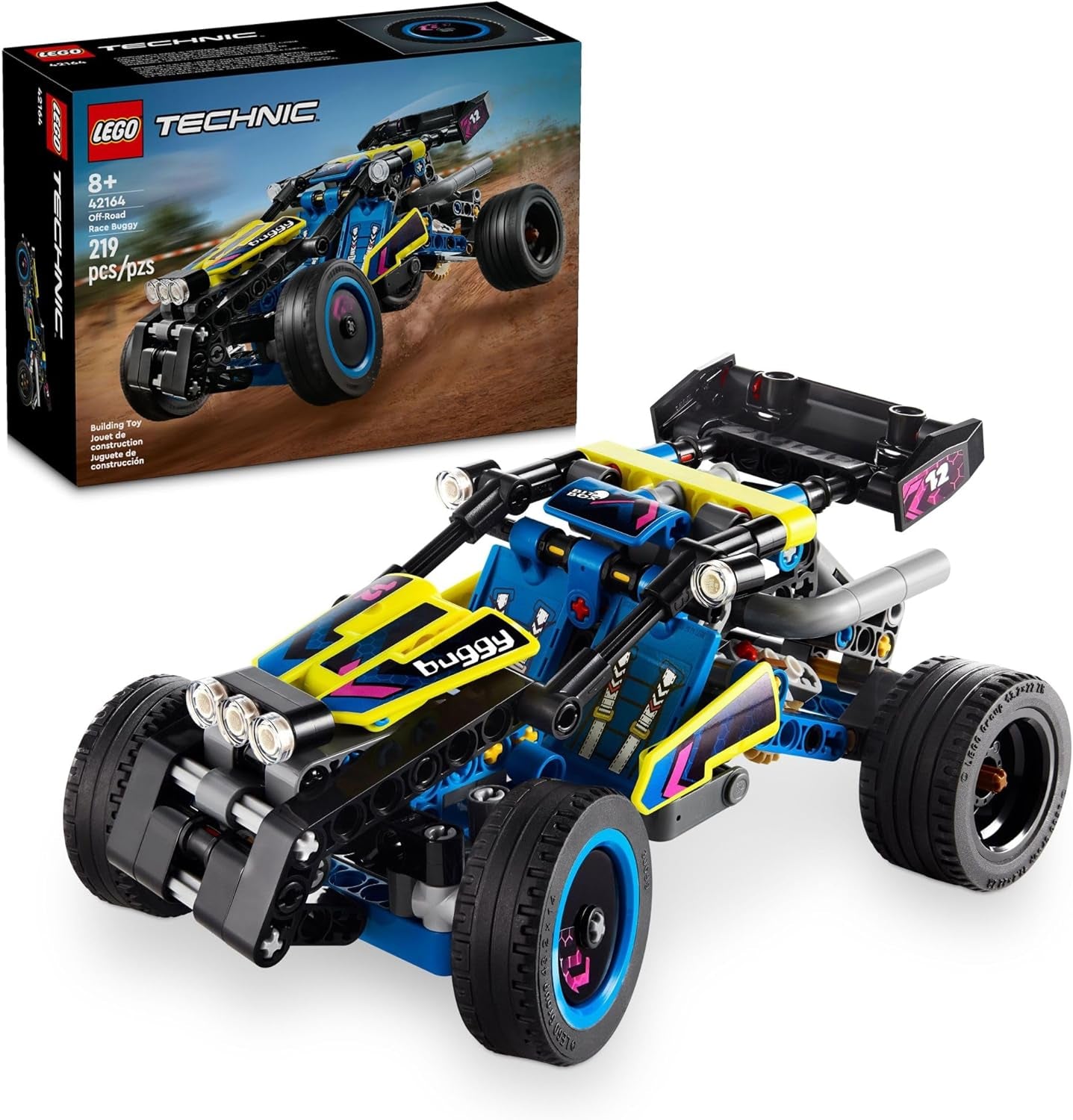 Technic Off-Road Race Buggy Buildable Car Toy, Cool Toy for 8 Year Old Boys, Girls and Kids Who Love Rally Contests, Race Car Toy Featuring Moving 4-Cylinder Engine and Working Suspension, 42164