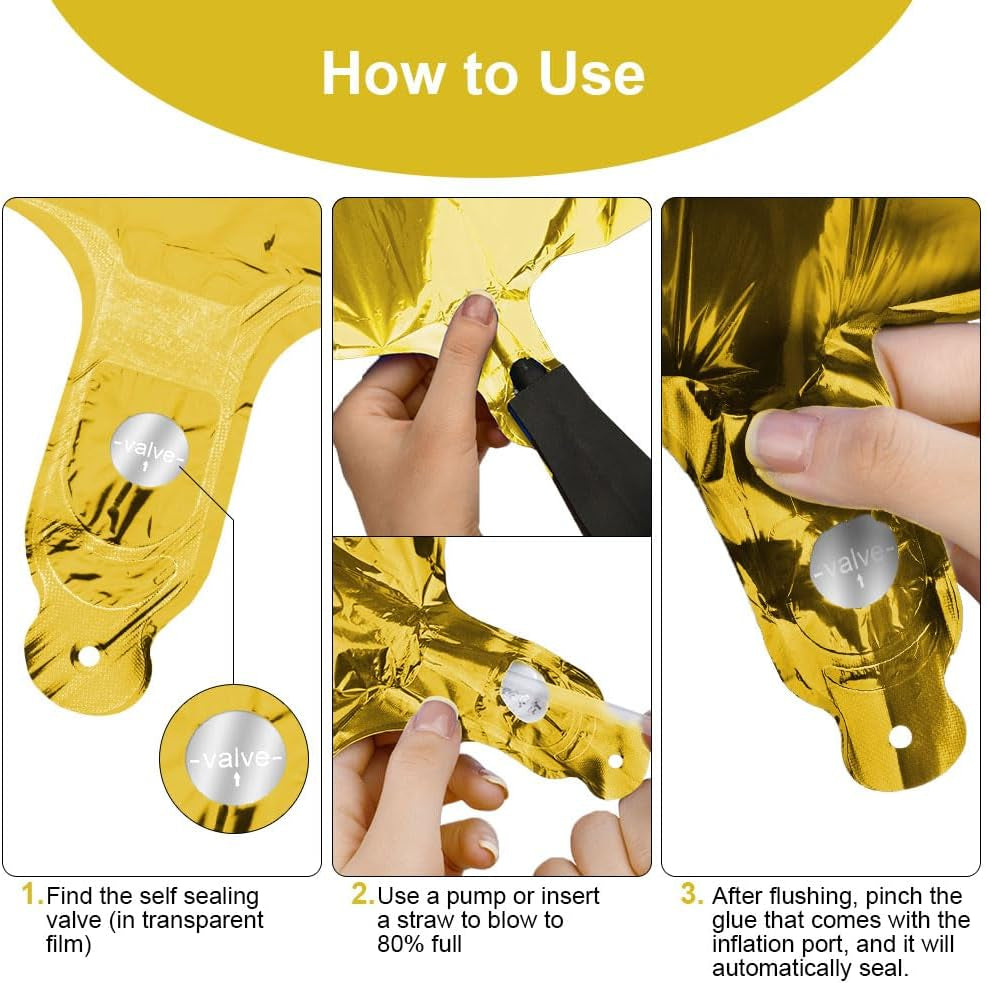 40-Inch Number 16 Helium Balloons, Foil Large Numbers for Birthday, Wedding Party Decorations Celebration Supplies (Gold)