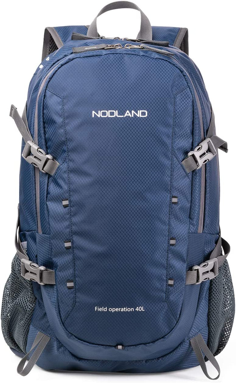 NODLAND Lightweight Backpack Travel 40L Foldable Water-Resistant Daypack, Hiking Outdoor Camping Rucksack for Men Women