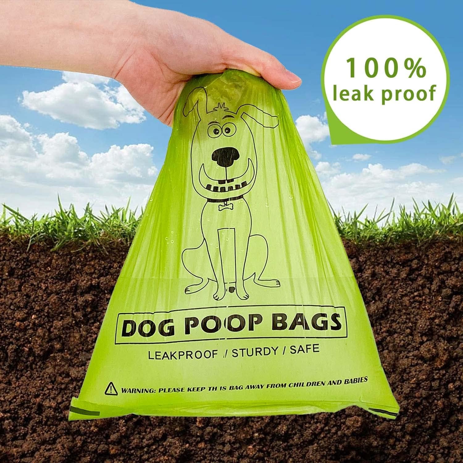 Aitodos® 600Pcs Poo Bags Dogs, Sturdy and Leak Proof, Easy to Carry, Mixed PET, Polyethylene(Pet) + Corn Starch-Dog Poop Bag Rolls- 12.5 * 9 Inches, Green (40 Rolls of 15 Counts)
