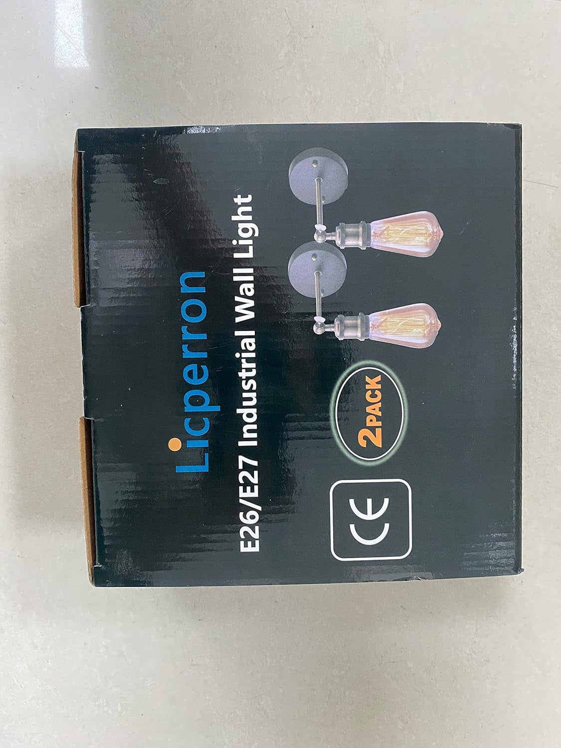 Industrial Wall Light 2 Pack, E26 Vintage Wall Sconce Lamp Fitting Fixtures with E27 Lamp Holder for Restaurant Bar Hotel Coffee Shop Decoration