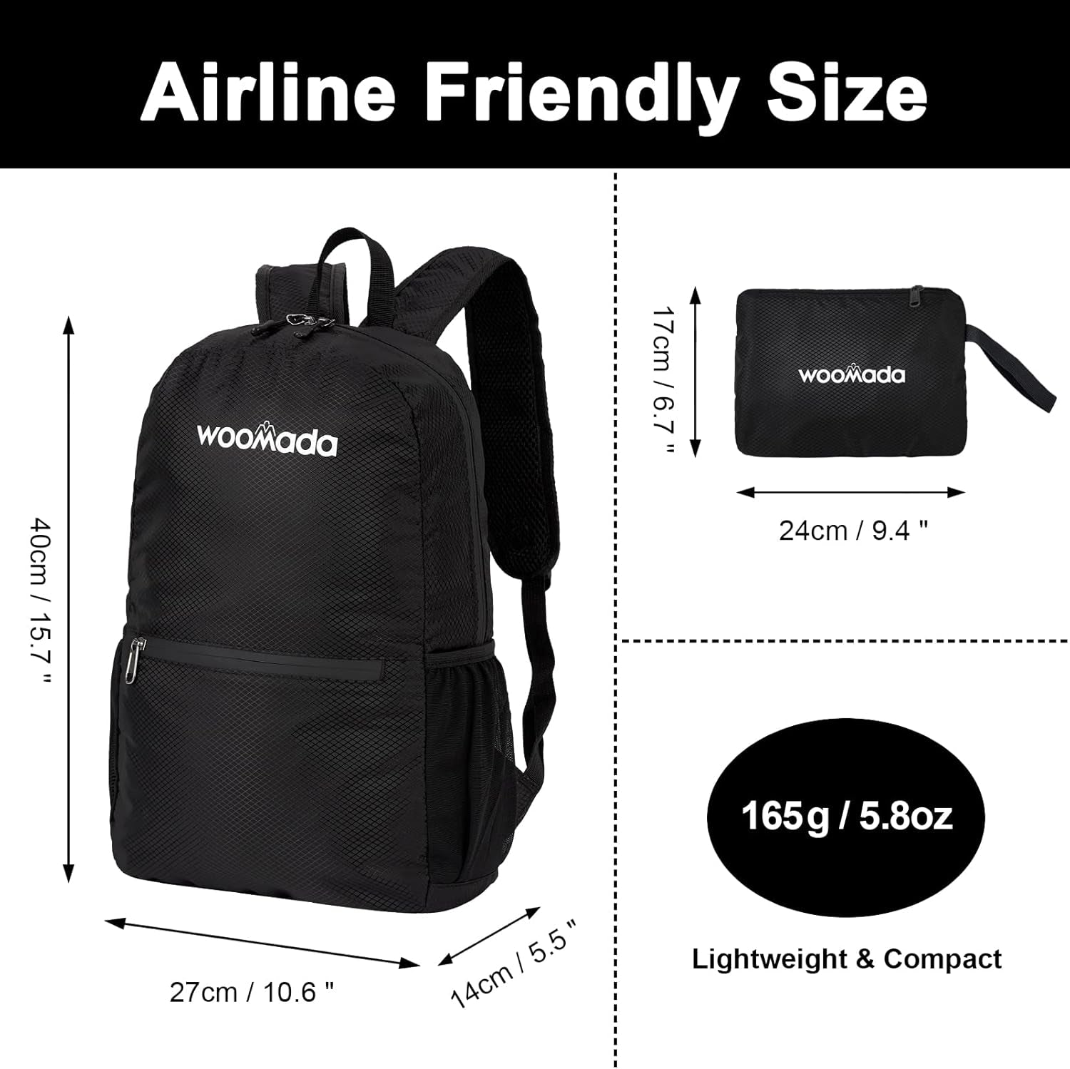 17L Ultra Lightweight Packable Durable Waterproof Travel Hiking Backpack Daypack for Men Women Kids