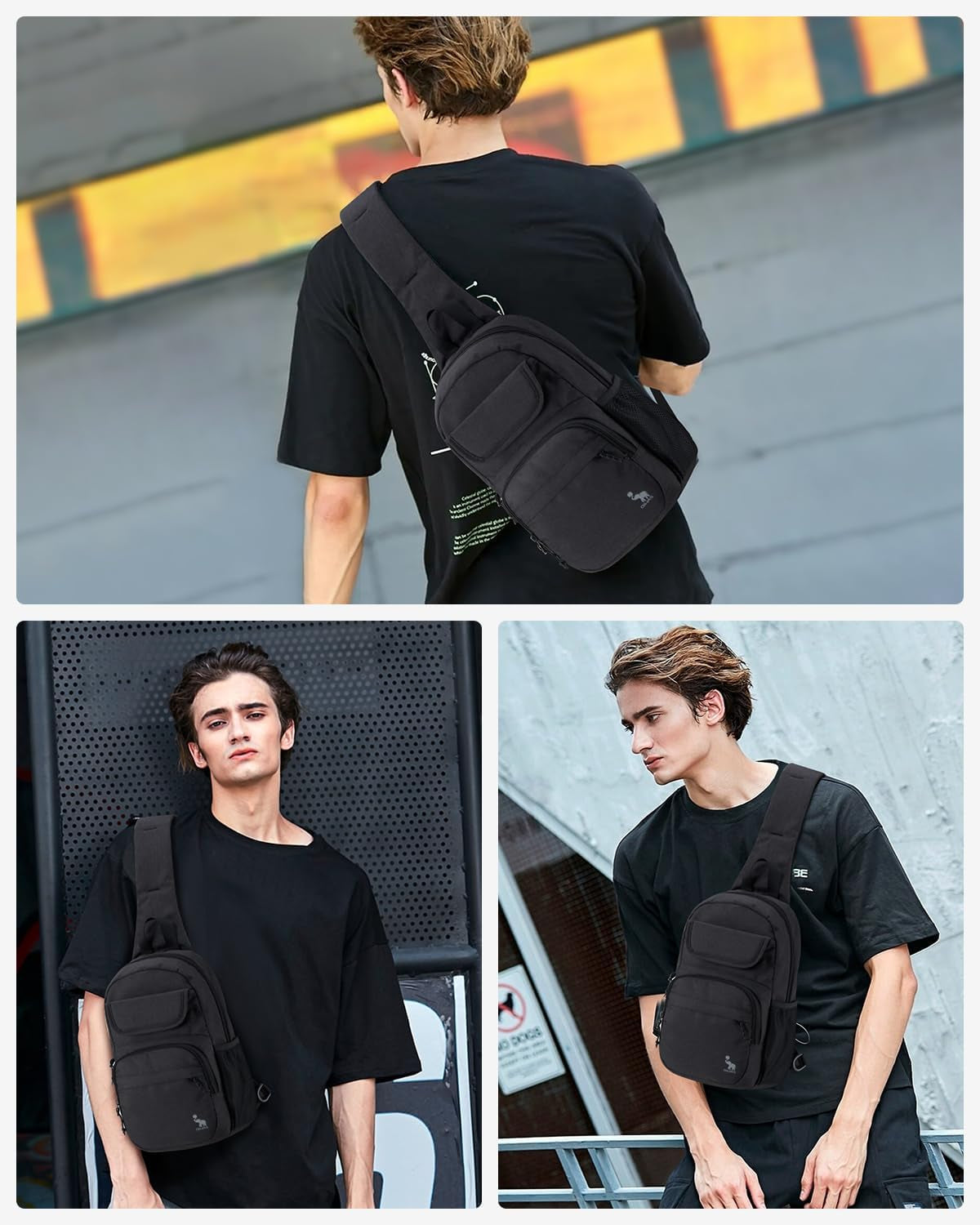 Sling Bag Crossbody Backpack for Men, One Strap Backpack Hiking Daypack Chest Bag for Women