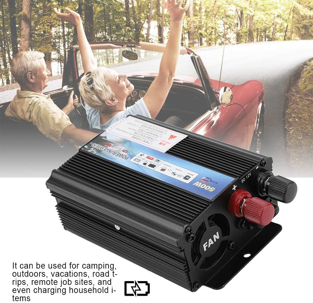 Solar Inverter, Inverter 12 V Converter 220V 500W Power Inverter with Solar Panel for Household Camping Outdoors Vacations Road Trips Remote Job Sites and Even Charging Household Items