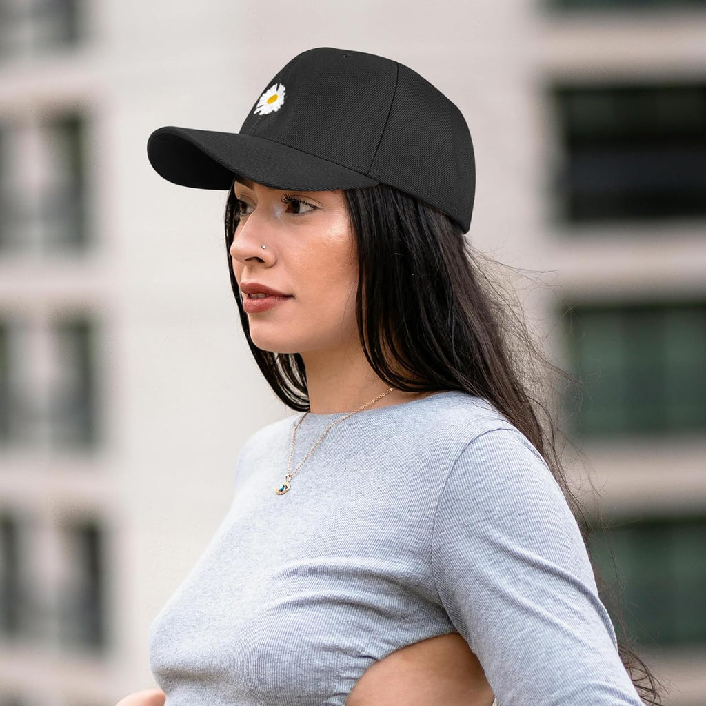 Ladies Baseball Caps - Baseball Cap for Women, Daisy Adjustable Ladies Baseball Caps for Womens Casual Summer Outdoor Sports Dad Peaked Sun Cap UK