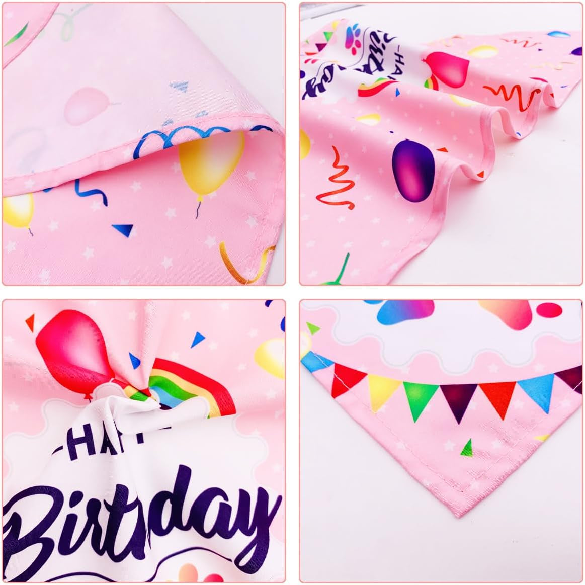 Pink Dog 1St Birthday Hat Bandana Banner for Girls Small Medium Dogs Cats Soft Bibs Doggy Party Grooming Supplies Celebration Birthday Bandana Set Costumes Headwear