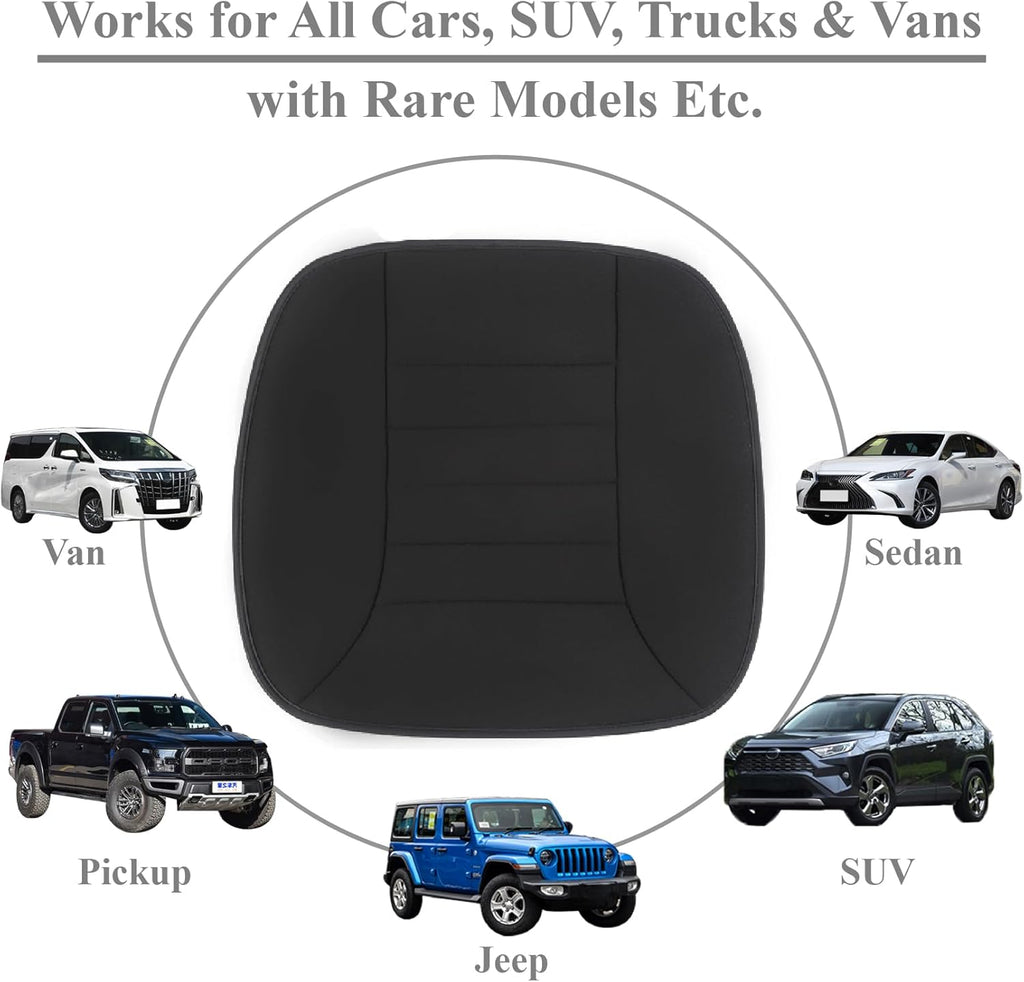 Car Seat Cushion with 1.2Inch Comfort Memory Foam, Seat Cushion for Car and Office Chair (Black)