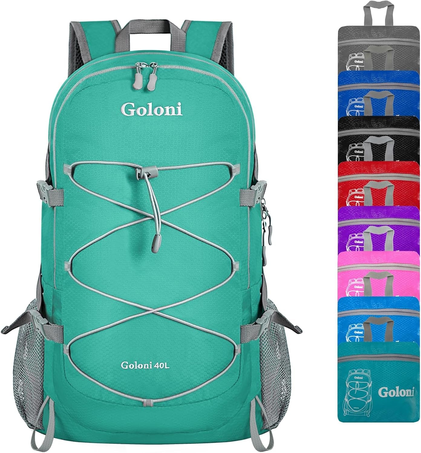 Ultra Lightweight Packable Backpack 40L - Foldable Hiking Backpack Water Resistant Small Foldable Daypack for Travel,Sky Blue