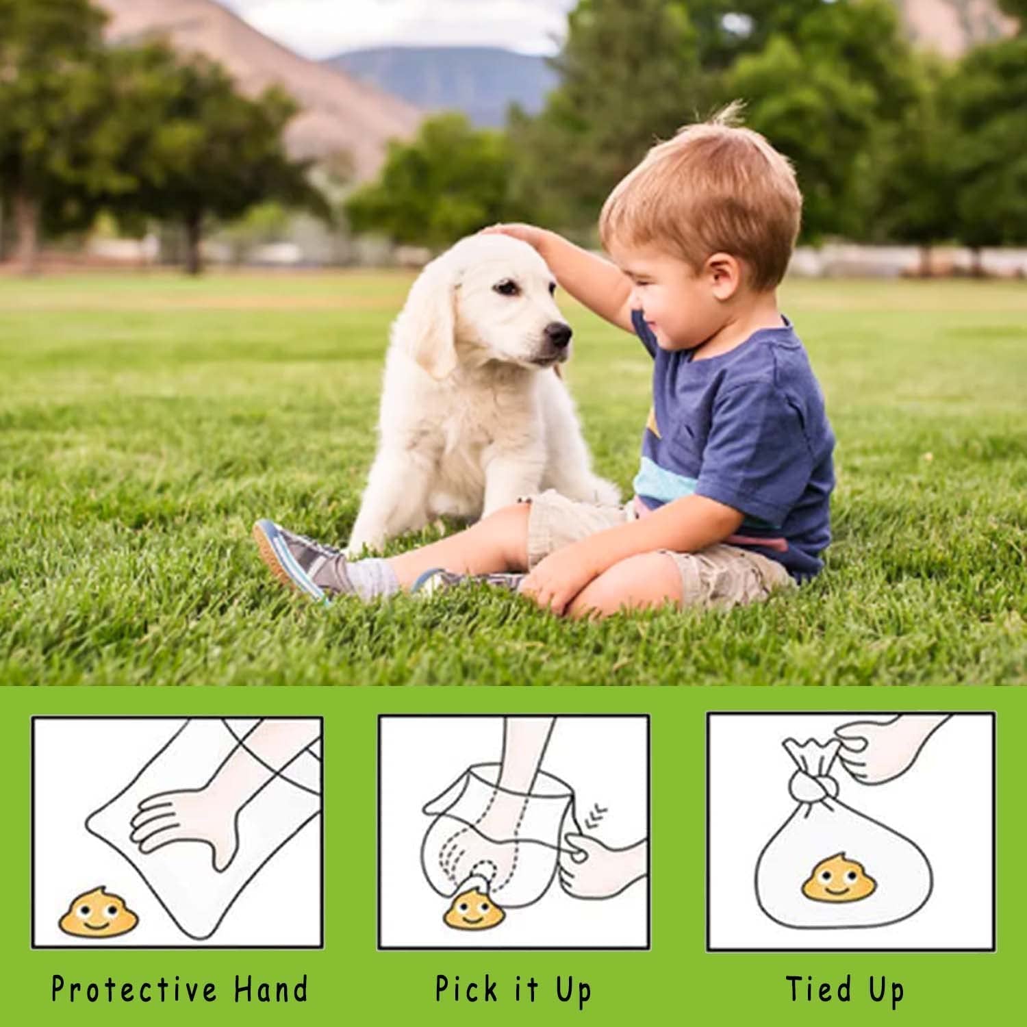 Aitodos® 600Pcs Poo Bags Dogs, Sturdy and Leak Proof, Easy to Carry, Mixed PET, Polyethylene(Pet) + Corn Starch-Dog Poop Bag Rolls- 12.5 * 9 Inches, Green (40 Rolls of 15 Counts)
