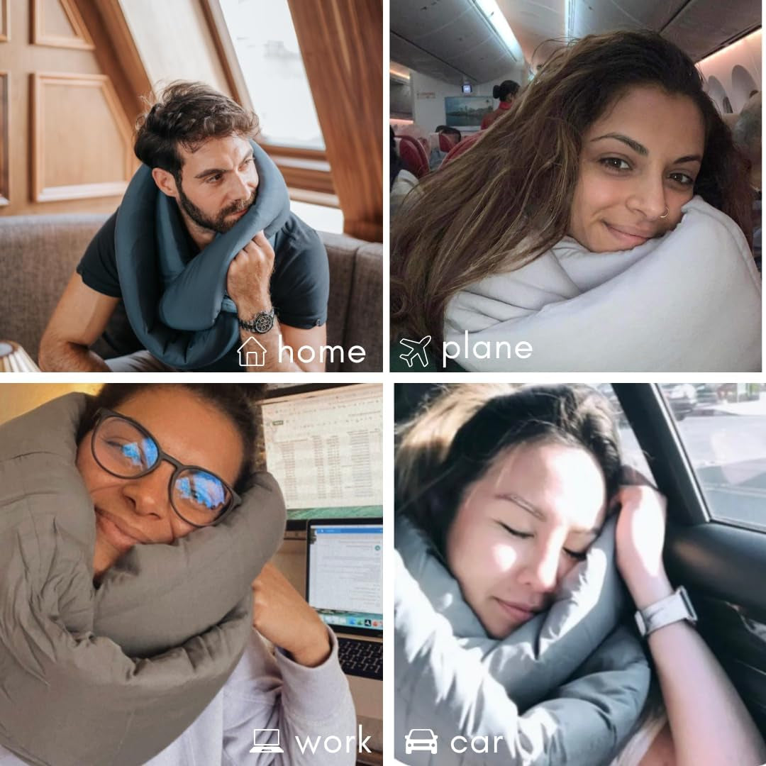 Travel Pillow | 2 in 1 Travel Pillow for Airplane | Probably the Most Versatile Neck Pillow in the World! Ultra Soft & Breathable 100% Bamboo Raylon Luxury Material