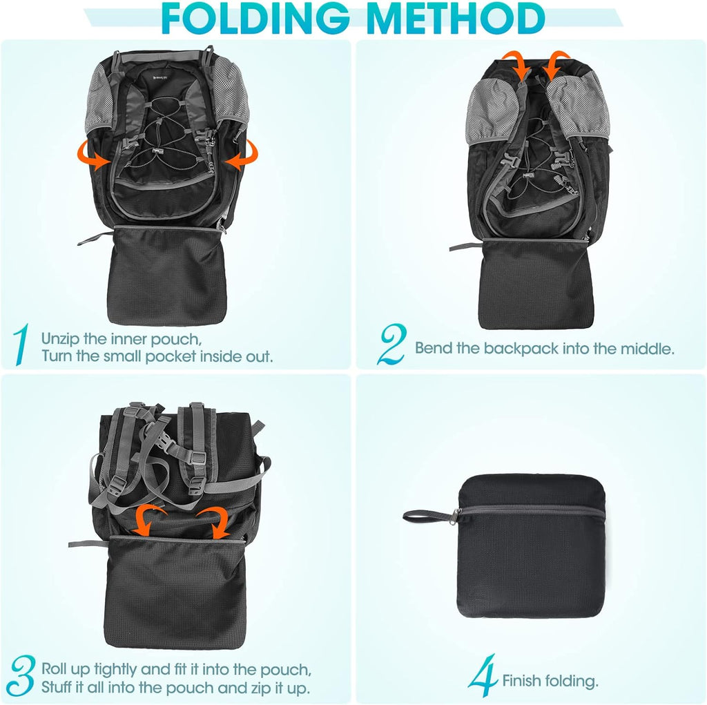 Hiking Backpack 40L Waterproof Camping Backpack Lightweight Packable Backpack for Women Men Outdoor Travel Daypack