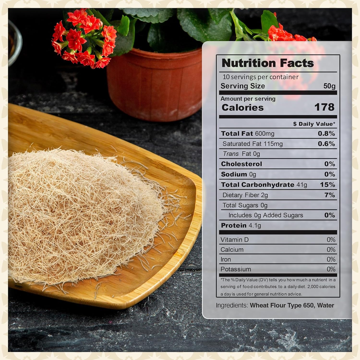 Dried & Chopped Kataifi Shredded Fillo Dough, Kurutulmus Kadayif Pastry Dough, Ingredient for the Viral Dubai Pistachio Chocolate Bar, Shredded Phyllo Dough, Kunafa Dough, 500G