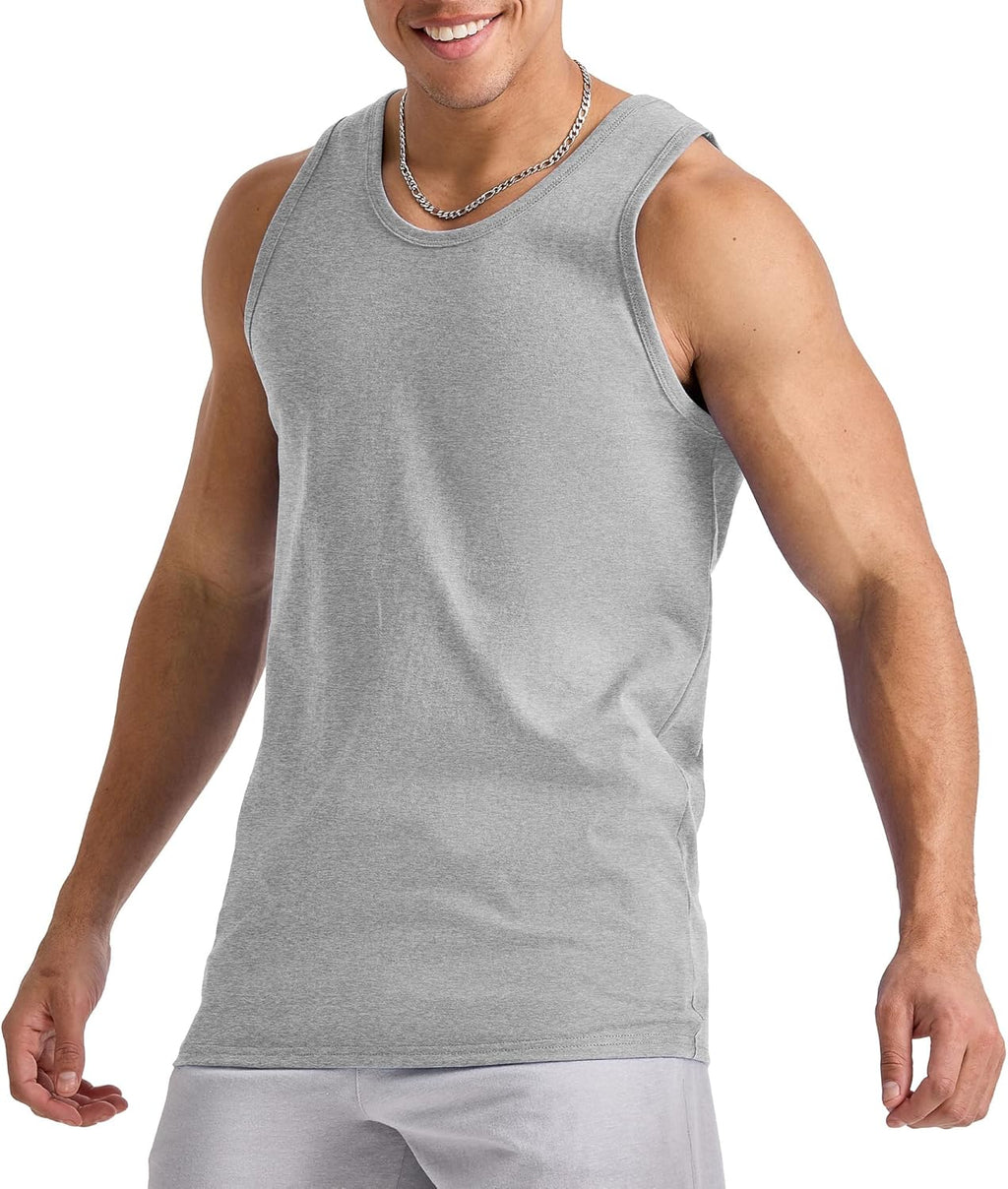 Men'S Essentials Top Pack, Midweight Cotton Tanks, Sleeveless Shirts, 3-Pack