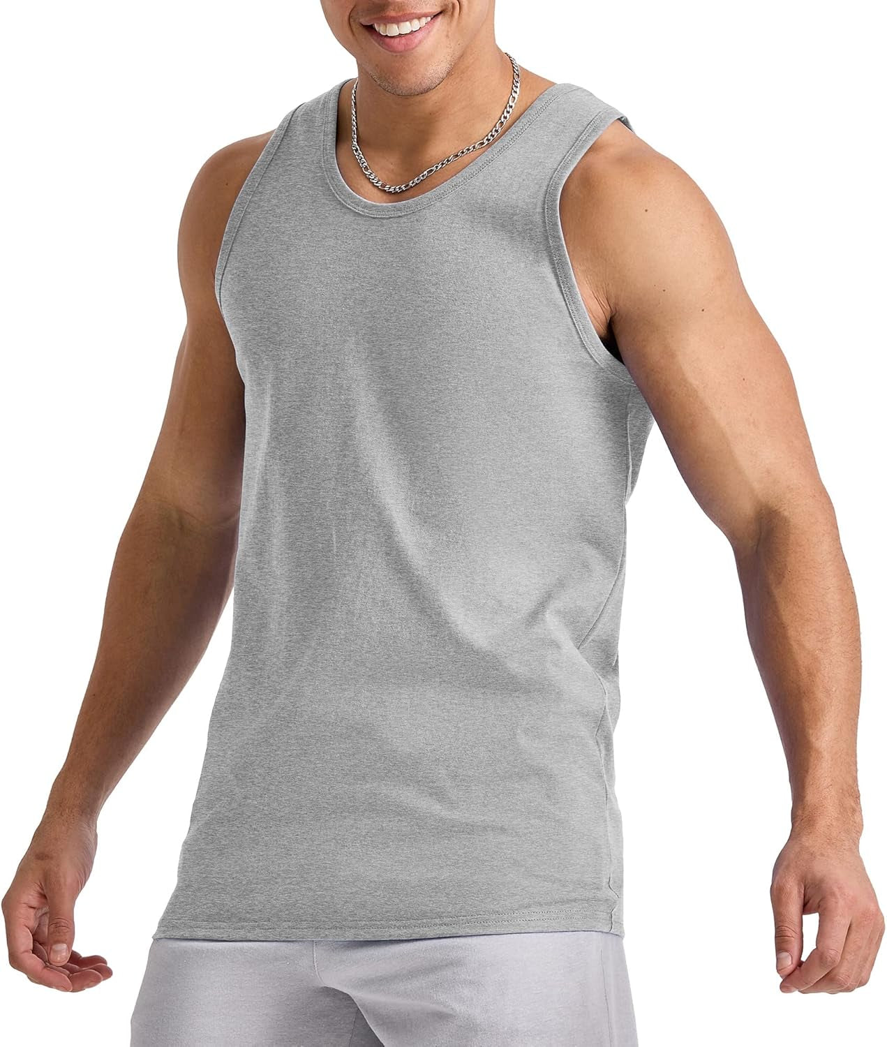 Men'S Essentials Top Pack, Midweight Cotton Tanks, Sleeveless Shirts, 3-Pack
