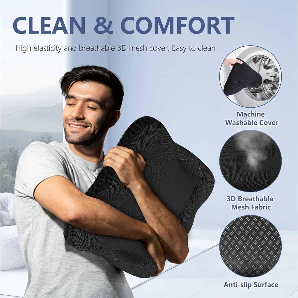 Gel Seat Cushion, Thicken Big Office Chair Cushion Chair Seat Pads for Long Sitting, Sciatica Hip Pain Relief, Egg Seat Cushion for Wheelchair Car Office Home Travel Outdoor