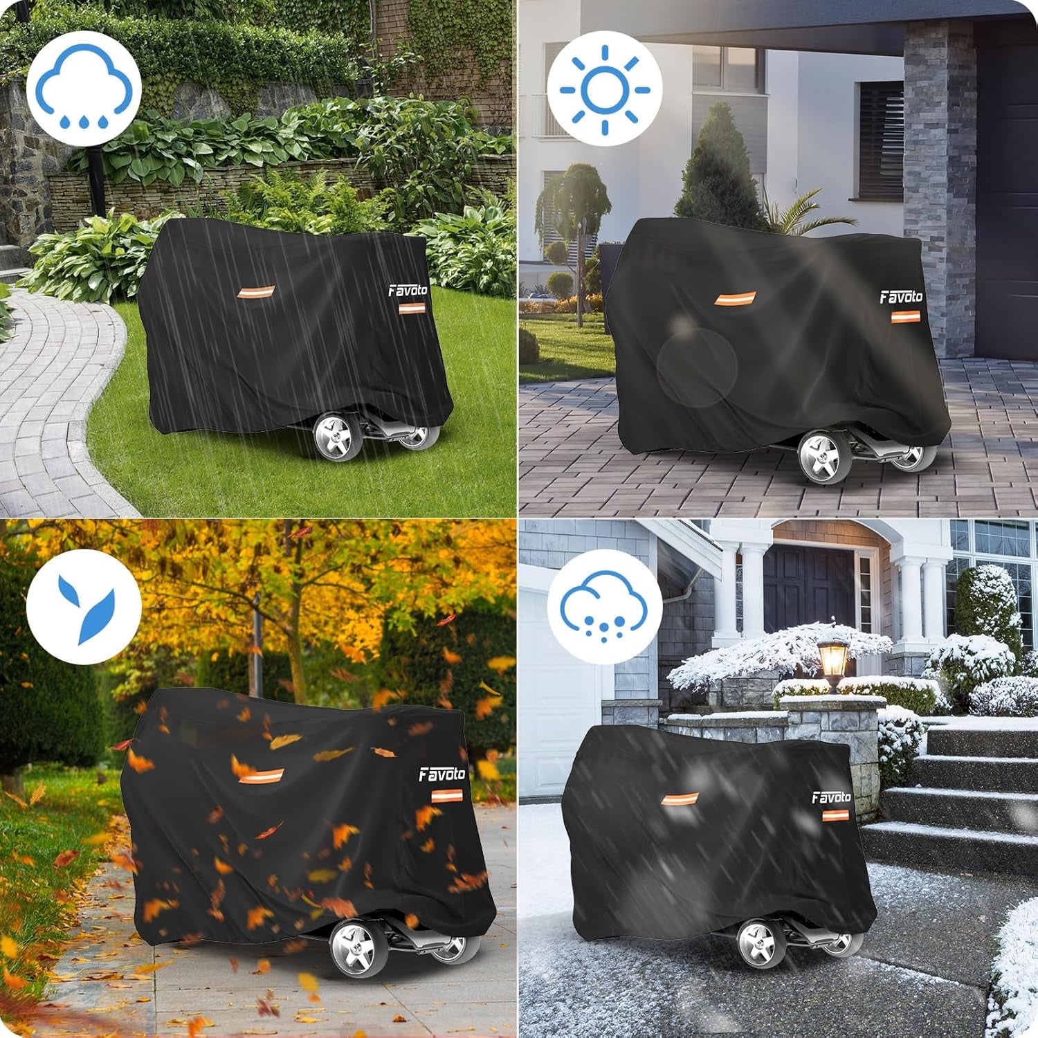 Waterproof Cover for Mobility Scooter,Heavy Duty 210D Oxford Fabric,Mobility Scooter Cover Waterproof Outdoor,Uv Protection for outside Storage,Windproof Buckle and Elastic Hem,67"X24"X46"