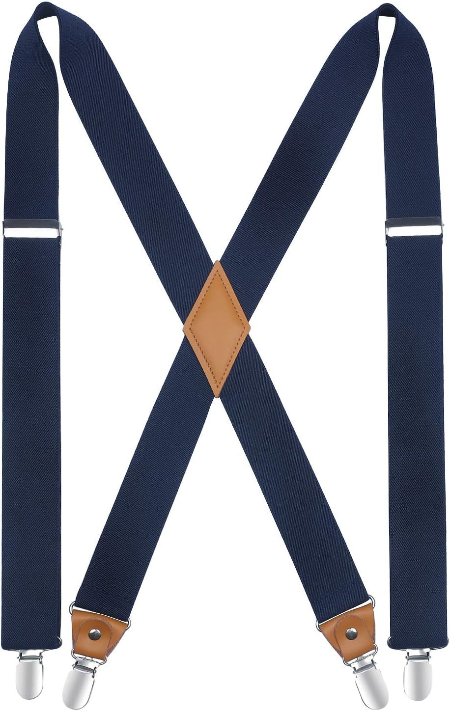 Men'S Braces with Very Strong 4 Clips Heavy Duty Suspenders X Style Adjustable Suspender