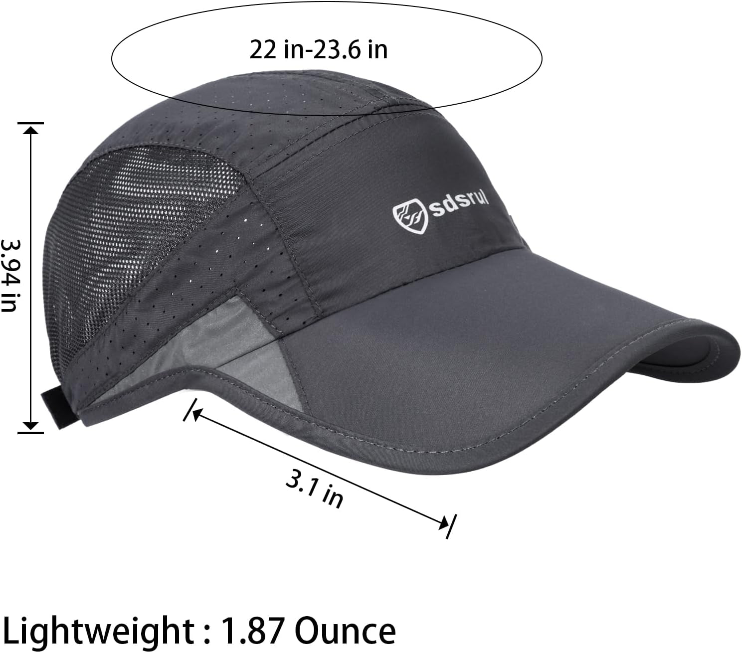 2 Packs Quick Dry Mens Baseball Cap,Sports Lightweight Running Caps Hat,Breathable Folding Mesh Adjustable Sun Hats, Summer UV Protection Outdoor Hats for Hiking Walking Climbing Fishing
