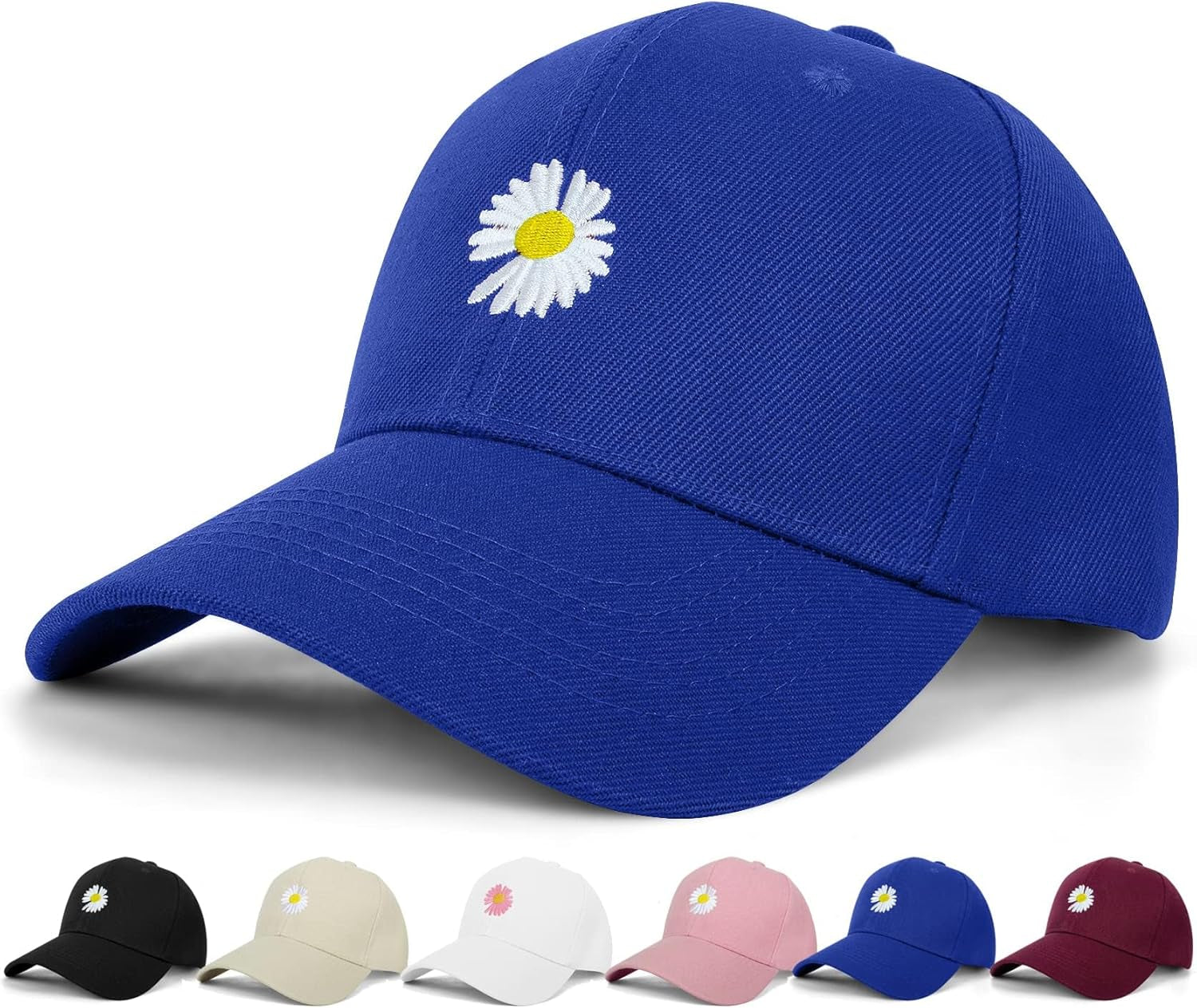 Ladies Baseball Caps - Baseball Cap for Women, Daisy Adjustable Ladies Baseball Caps for Womens Casual Summer Outdoor Sports Dad Peaked Sun Cap UK