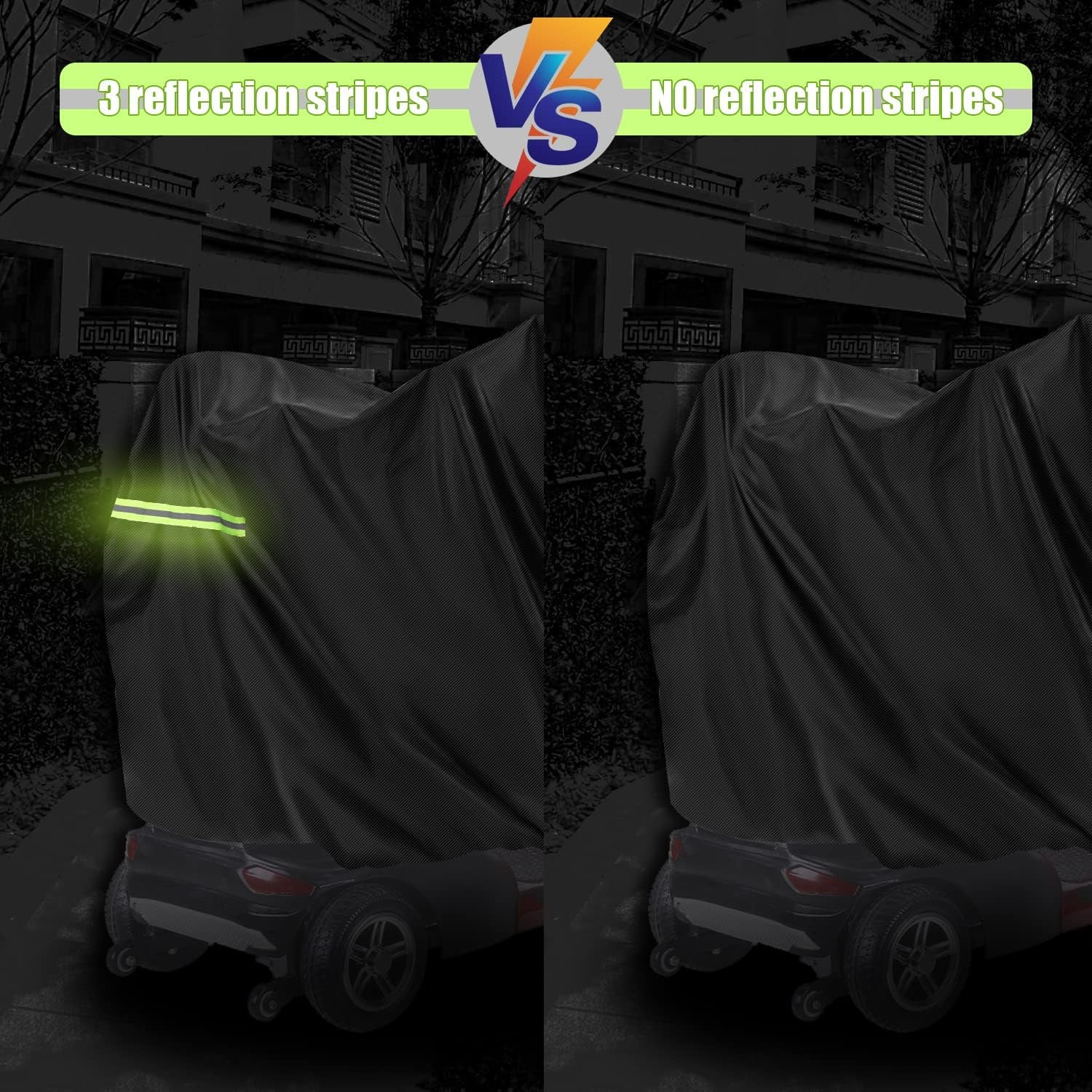 170X61X117 Cm Mobility Scooter Cover Waterproof, 420D Heavy Duty Wheelchair Storage Protective Cover Outdoor, Disability Scooter with Elastic Band Protect from Snow Rain Sun Dust