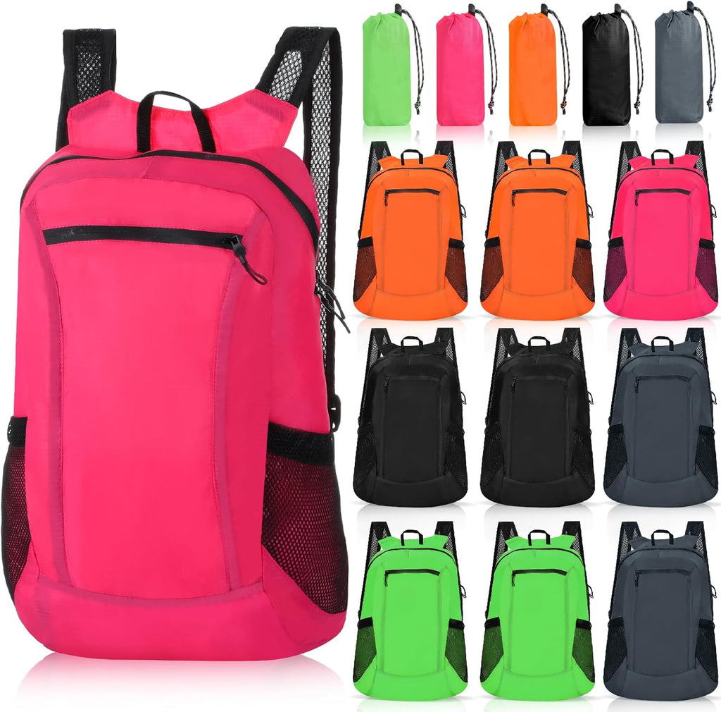 Lightweight Packable Backpack 20L Foldable Hiking Daypacks for Men Women Traveling Camping Outdoor(10 Pieces)