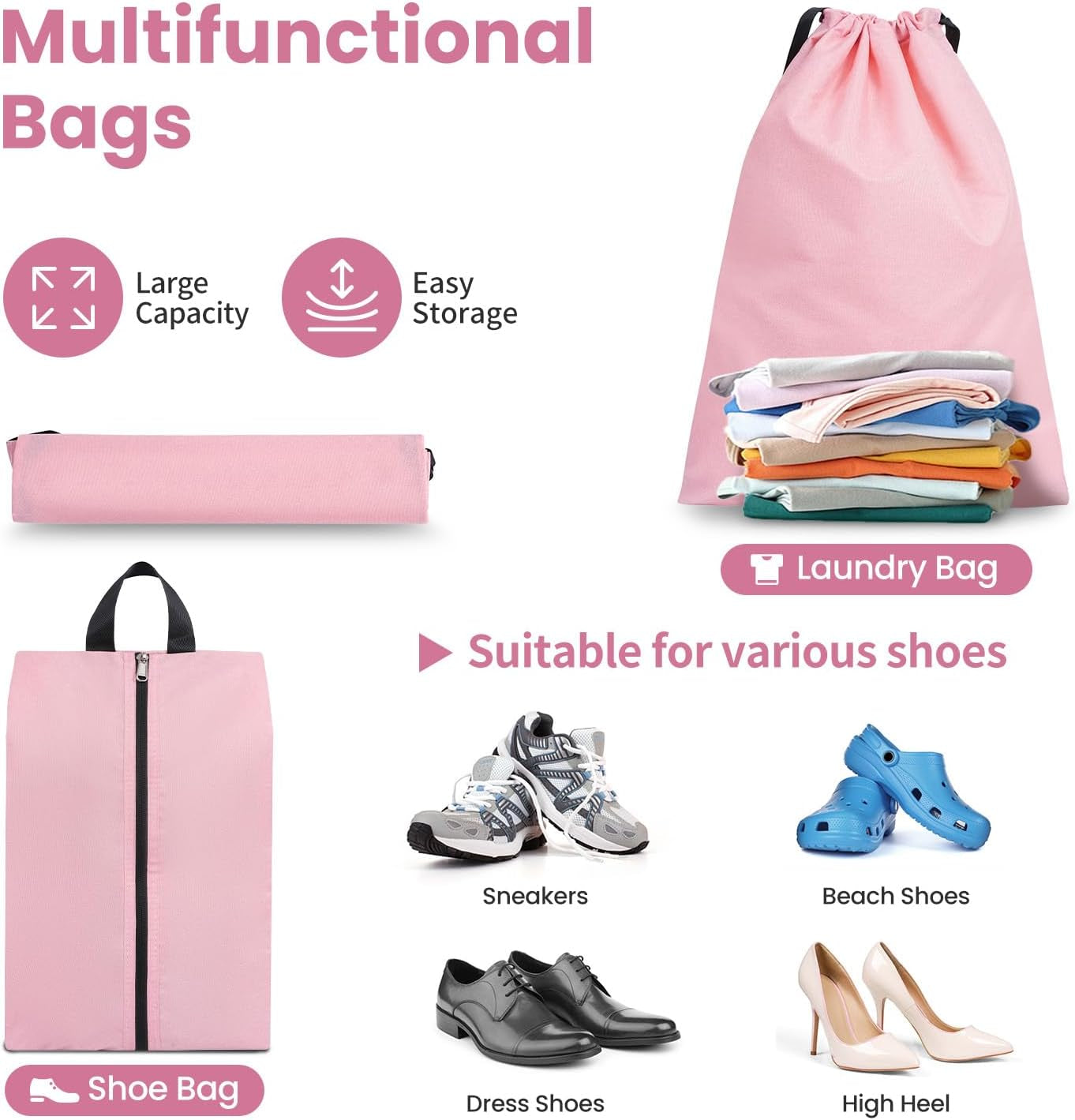 8 Set Compression Packing Cubes for Suitcases, Full Open & Visible Design, Luggage Organizer Bags Set for Carry On, Travel Essentials Travel Gifts for Women with Laundry Bag and Shoe Bag
